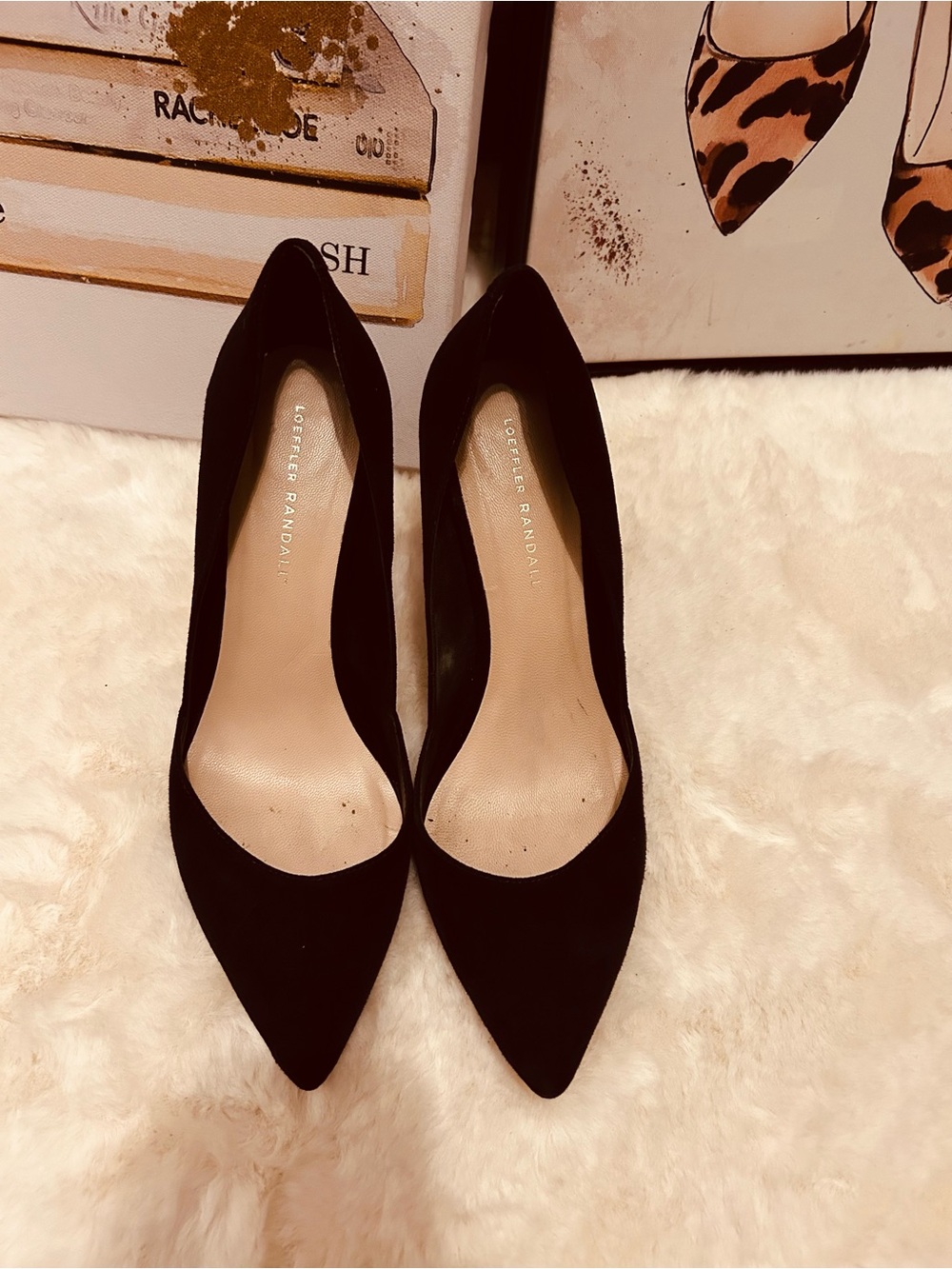 Loeffler Randall Black Suede Pointed Pumps Size 9.5